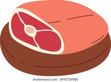 Meat On Board Vector Illustration