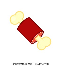 Meat On Bone filled outline icon. Food clipart isolated on white background