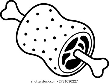 The meat on the bone icon isolated on white background