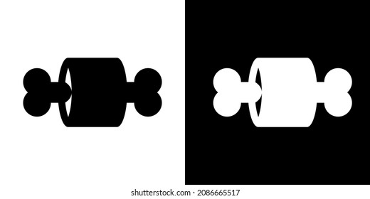 Meat on Bone. Icon in White and Black Version.