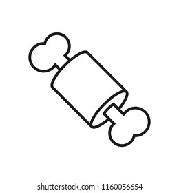 Icono de esquema de carne en óseo. Clima alimentario aislado de fondo blanco
