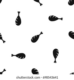 Meat on the bone pattern repeat seamless in black color for any design. Vector geometric illustration