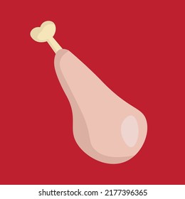 meat on the bone on a red background