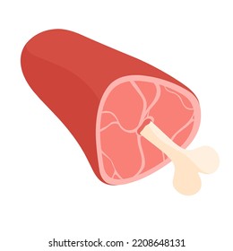 Meat on the bone. Vector icon. Isolated on a white background. Great for Barbecue meat poster