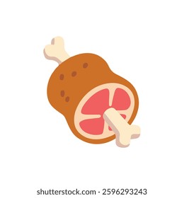 Meat on bone vector illustration on white background.