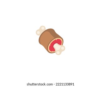 Meat on bone vector isolated icon. Meat on bone emoji illustration. Meat on bone vector isolated emoticon