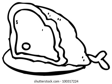 meat on plate illustration