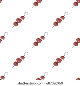 Meat on the skewer.BBQ single icon in cartoon style vector symbol stock illustration web.