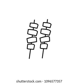meat on skewers icon. Element of food icon for mobile concept and web apps. Thin line meat on skewers icon can be used for web and mobile on white background