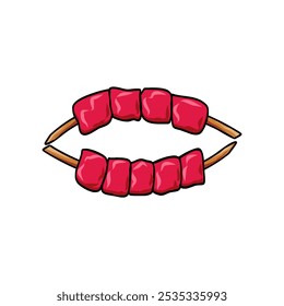 meat on skewers illustration vector