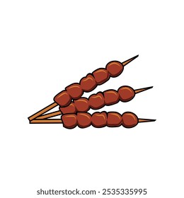 meat on skewers illustration vector
