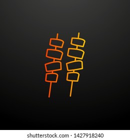 meat on skewers nolan icon. Elements of food set. Simple icon for websites, web design, mobile app, info graphics