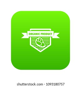Meat organic product icon green vector isolated on white background