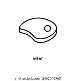 meat outline icon. Thin line icon from agriculture farming and gardening collection. Editable vector isolated on white background