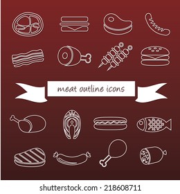 meat outline icons