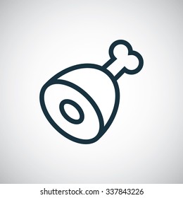 meat outline, thin, flat, digital icon for web and mobile
