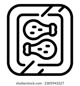 Meat package icon outline vector. Vacuum food. Breast cook