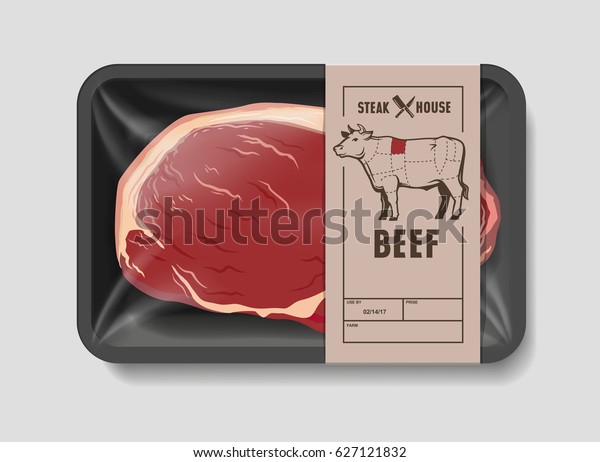 牛肉の肉包装ステーキベクターイラスト のベクター画像素材 ロイヤリティフリー