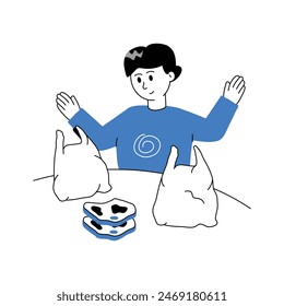 Embalaje de la carne para la distribución, listo para usar eid al adha ilustración