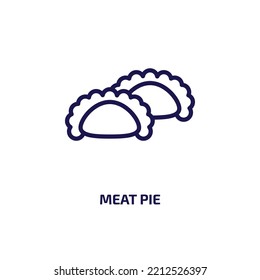 meat pie icon from culture collection. Thin linear meat pie, pie, cake outline icon isolated on white background. Line vector meat pie sign, symbol for web and mobile
