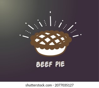 Meat pie logo. Meat pie icon. meat pie background. Vector design illustration.
