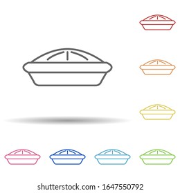 Meat pie in multi color style icon. Simple thin line, outline vector of food icons for ui and ux, website or mobile application