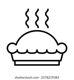 Meat Pie Vector Line Icon Design