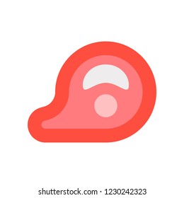 meat piece or cuttlefish in flat design icon.