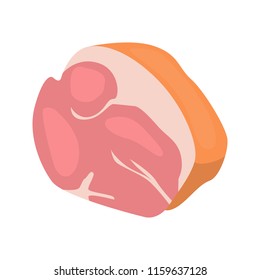 Meat piece vector icon. Color flat design