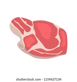 Meat piece vector icon. Color flat design