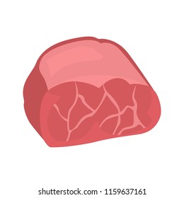 Meat piece vector icon. Color flat design