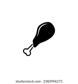Icono del vector de la pieza de carne sobre fondo blanco.
