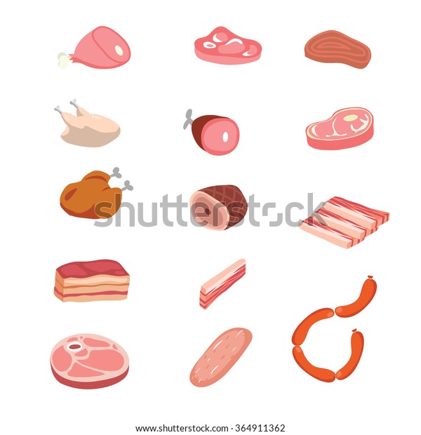 Meat Pork Vector Cartoon Stock Vector (Royalty Free) 364911362