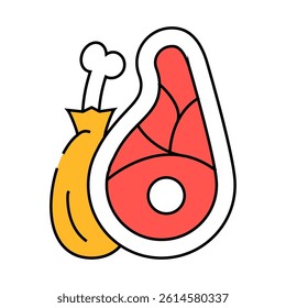 meat product line icon vector. meat product sign. isolated symbol illustration