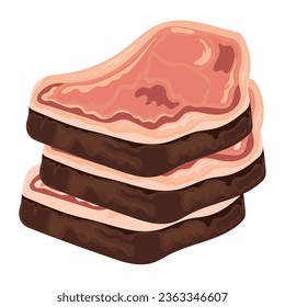 meat product stack steaks icon isolated