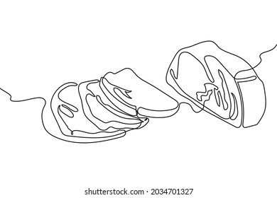 Meat product, steak continuous line drawing set. One line art of veal, pork, beef, raw, chopped meat.