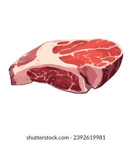 meat product steak illustration isolated