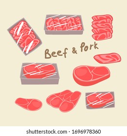 meat products with beef and pork