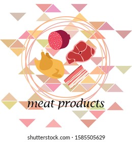 meat products bekon chicken a