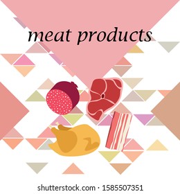 meat products bekon chicken a