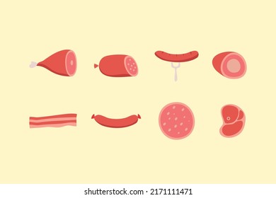 meat products design vector flat modern illustration