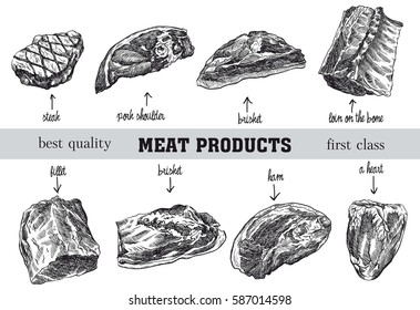 meat products sketches