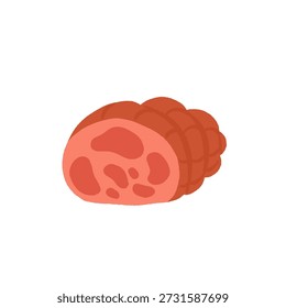 Meat products. Vector icon set of steak, salami, pork, chicken, chorizo, ham, bbq frankfurters sausages, pepperoni. Meat market, butchery menu, shop products, grill bar. Barbecue delicatessen