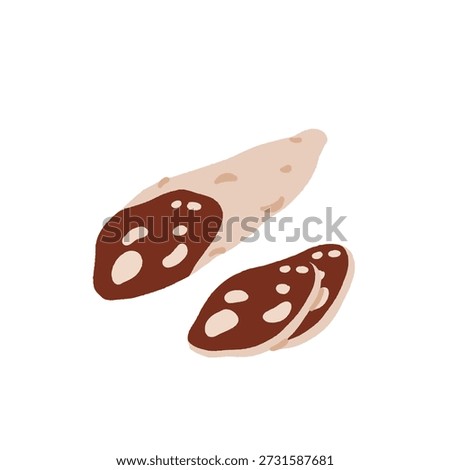 Meat products. Vector icon set of steak, salami, pork, chicken, chorizo, ham, bbq frankfurters sausages, pepperoni. Meat market, butchery menu, shop products, grill bar. Barbecue delicatessen