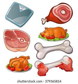 Meat products. Vector illustration.