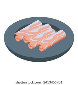Meat prosciutto icon isometric vector. Egg animal farm. Leg gourmet