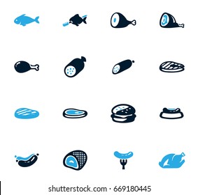 Meat and protein vector icons for user interface design