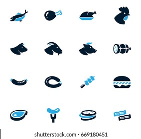 Meat and protein vector icons for user interface design
