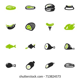 Meat and protein vector icons for user interface design