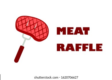 Meat raffle design. Clipart image isolated on white background